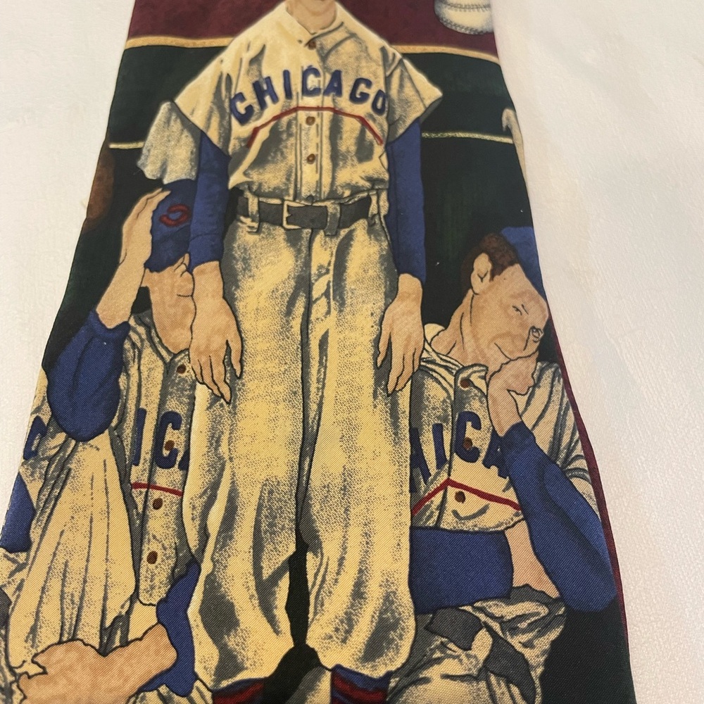 Norman Rockwell Tie NWT Chicago Cubs Saturday Evening Post 1995